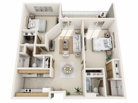 C Floor Plan  at Rivers Edge Apartments, Wisconsin, 53186